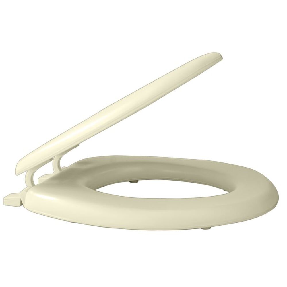 Standard Vinyl Soft Adjustable Hinges Toilet Seat with Close Lid, Bone